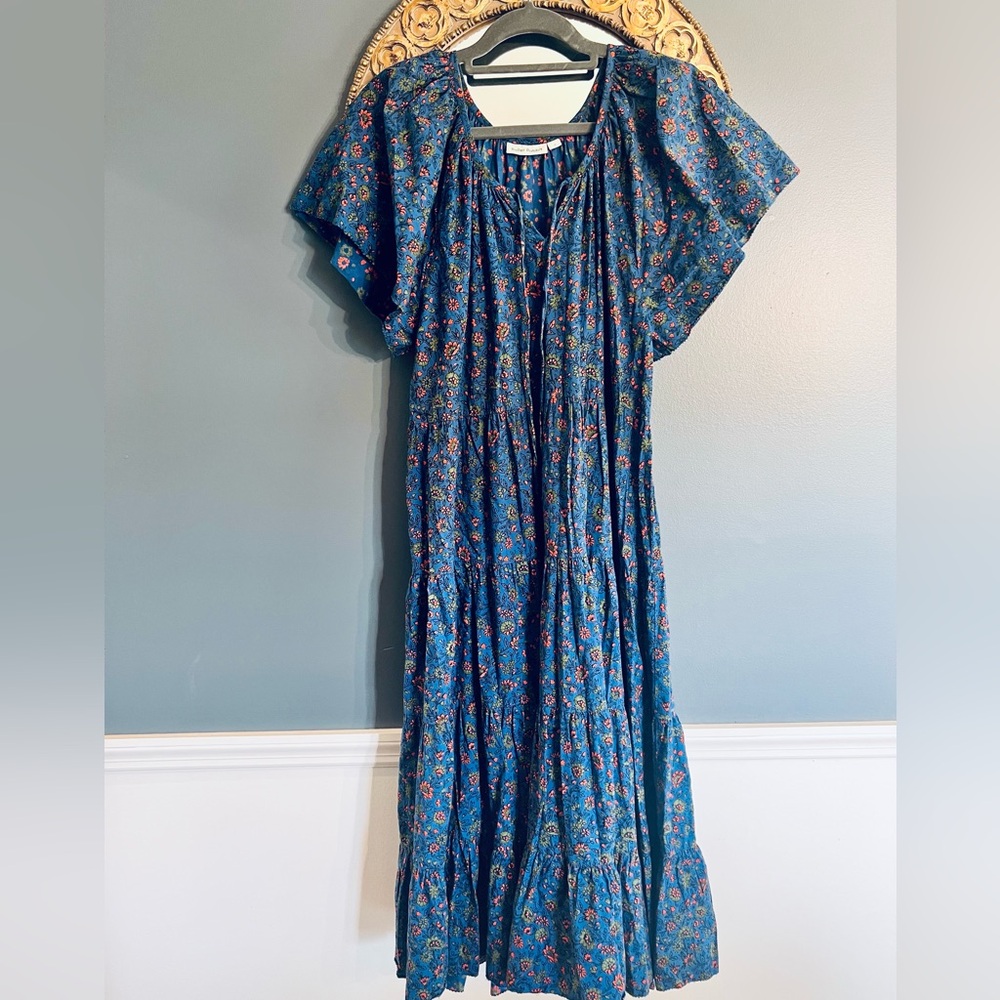 Roller Rabbit blue floral maxi dress